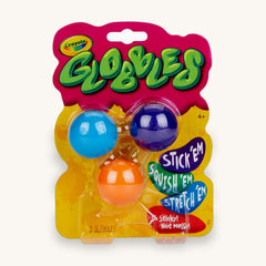 Crayola Globbles 3-pack blister with blue, purple and orange sticky balls